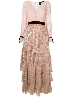 платье с многоярусной юбкой с пайетками Christian Pellizzari