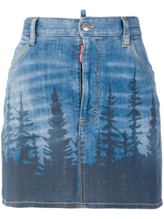 короткая джинсовая юбка с принтом Forest Dsquared2