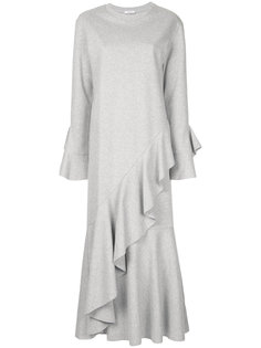 асимметричное длинное платье с рюшами Goen.J