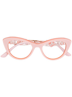 декорированные очки с цветочными деталями Dolce & Gabbana Eyewear