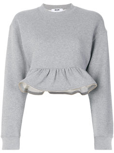 укороченная толстовка с баской и молнией  MSGM