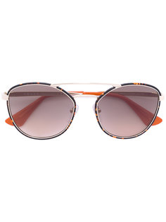 массивные круглые солнцезащитные очки Prada Eyewear
