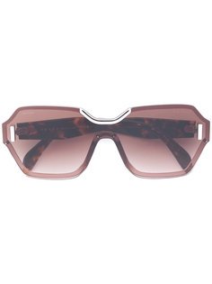 квадратные солнцезащитные очки с эффектом черепашьего панциря Prada Eyewear