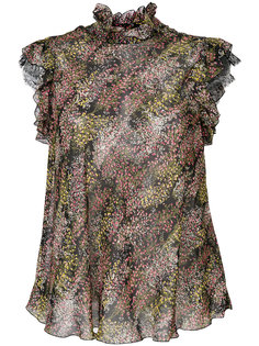 блузка с цветочным принтом и оборками  Giambattista Valli