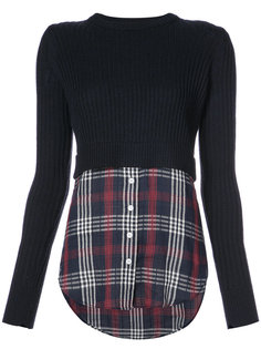 checked shirt detail jumper Veronica Beard