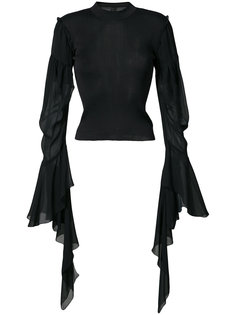 draped sheer sleeves jumper Vera Wang