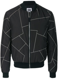 куртка-бомбер с геометрическим принтом Les Hommes Urban