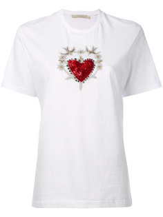 футболка с нашивкой в виде сердца и ласточек  Amen