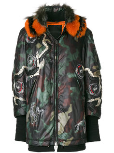 куртка-бомбер  со съемным воротником из меха лисы  Ermanno Scervino