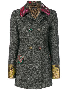 двубортная куртка с жаккардовой отделкой  Dolce & Gabbana
