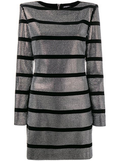 платье мини с отделкой стразами  Balmain