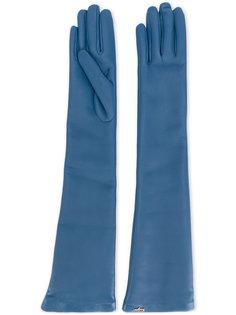 длинные кожаные перчатки Salvatore Ferragamo