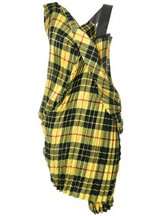 платье в шотландскую клетку со сборкой Junya Watanabe Comme Des Garçons