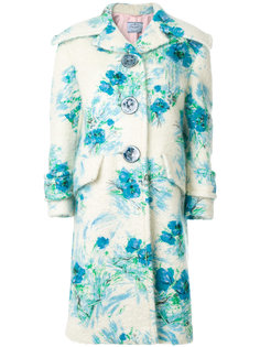 пальто с цветочной вышивкой  Prada