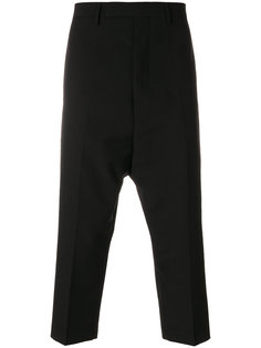 укороченные брюки с заниженной проймой Rick Owens