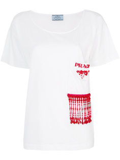 футболка с бисерной отделкой  Prada