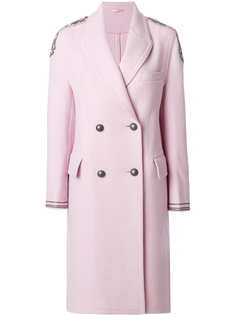 двубортное пальто с отделкой на плече  Ermanno Scervino