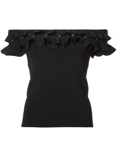 ruffled off shoulder midi dress Jonathan Simkhai