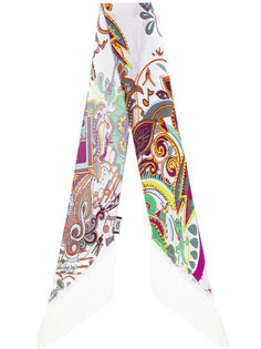 шарф с цветочным принтом и бахромой Rockins