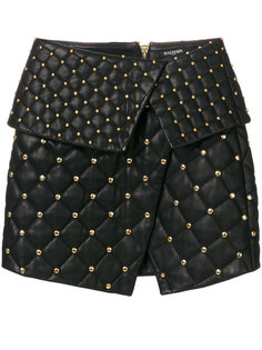 стеганая асимметричная юбка  Balmain