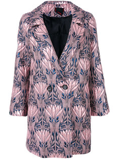 двубортное пальто с цветочным рисунком Femme By Michele Rossi