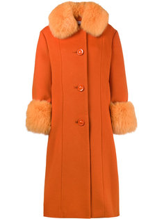пальто с отделкой мехом лисы Yvonne Saks Potts
