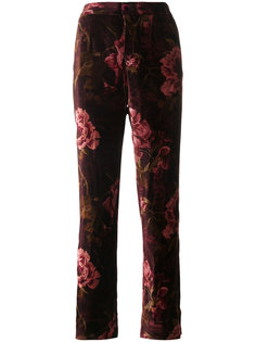 бархатные брюки с цветочным узором F.R.S For Restless Sleepers