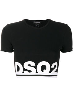укороченная футболка с логотипом  Dsquared2