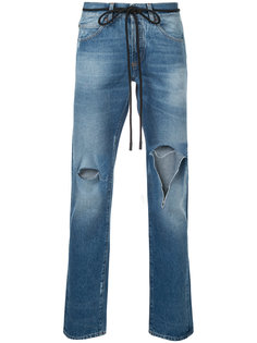 джинсы кроя слим с рваными деталями Off-White