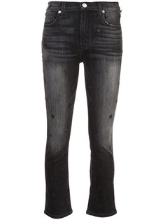 расклешенные укороченные джинсы с завышенной талией Hudson