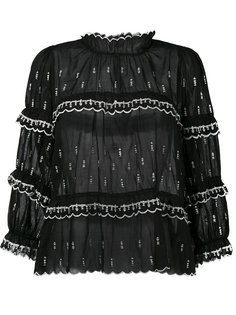 блузка с вышивкой и оборкой  Isabel Marant Étoile