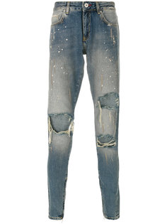 джинсы с рваной отделкой Hand Represent