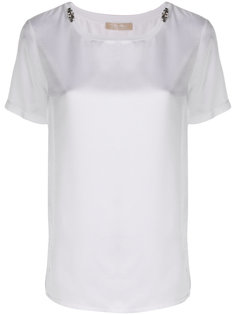 футболка с круглым вырезом и оборкой  S Max Mara