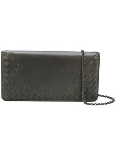 клатч с плетеной отделкой Bottega Veneta