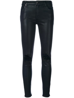 брюки скинни с эффектом потертости 7 For All Mankind