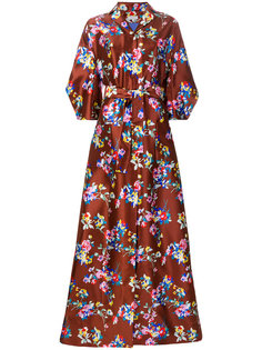 длинное платье с цветочным узором Delpozo