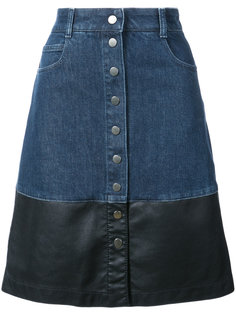 джинсовая юбка с кожаной окантовкой  Stella McCartney