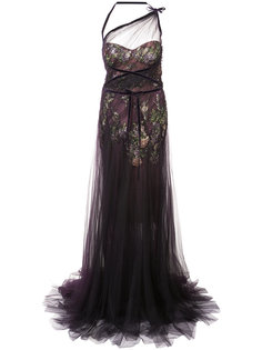 сетчатое платье с вышивкой  Marchesa