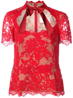 кружевная блузка с баской Marchesa