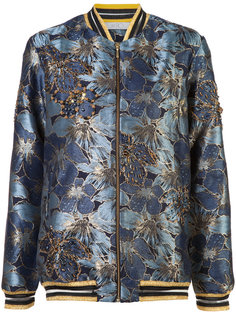 hand-embroidered jacquard bomber jacket Patbo