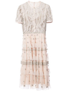 sequin embroidered ruffled dress Needle & Thread