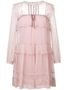 платье с оборкой  Alberta Ferretti