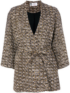 твидовое пальто букле с запахом Lanvin