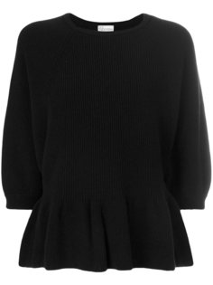 джемпер в рубчик с баской  Red Valentino