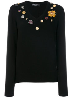 свитер с цветами Dolce & Gabbana