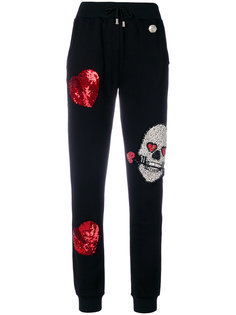 брюки декорированные заплатками Philipp Plein