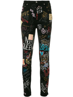 джинсы "скинни" с принтом в стиле граффити Dolce & Gabbana