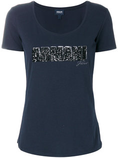 футболка с логотипом из пайеток Armani Jeans