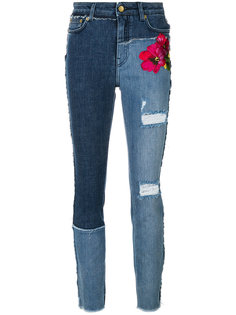 джинсы скинни с цветочной вышивкой и эффектом потертости Dolce & Gabbana