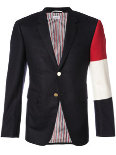 Classic Single Breasted Sport Coat With Three Panel Sleeve In Navy Cashmere Thom Browne
